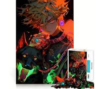 Puzzle Anime Ragazzo con Lupo 1000 Pezzi Gioco di Abilità Mentali Incastri Stabili Nessuna Parte Si Sposta Passatempo Divertente per Lunghi Weekend (38x26cm)