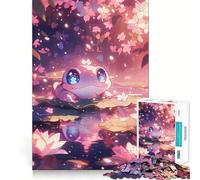 Puzzle Anime Rana Fiore di Sakura 1000 pezzi Gioco di concentrazione mentale Taglio di precisione Bordi lisci Attività coinvolgente per serate tranquille (50x75cm)