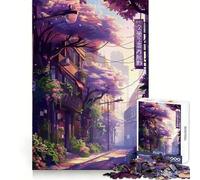 Puzzle anime Sakura Street Spring per adolescenti, 1000 pezzi, sfida mentale, divertimento rilassante, taglio preciso, regalo festivo (38x26cm)