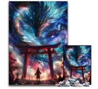 Puzzle Anime Torii Gate Dragon per adulti 1000 pezzi Puzzle in legno per decorazioni per la casa Allenamento del cervello Regali per le vacanze 1000 pezzi (75x50 cm)