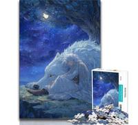 Puzzle Anime Wolf And Girl da 1000 pezzi per adulti e adolescenti, giocattoli da gioco Ogni pezzo è unico Gioco divertente e stimolante per tutta la famiglia (38x26cm)