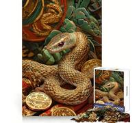 Puzzle Anno del Serpente da 1000 pezzi per adolescenti, stimola la memoria, ideale per momenti di relax, con incastri solidi, regalo di Natale unico (38x26cm)