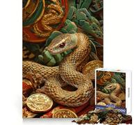 Puzzle Anno del Serpente da 1000 pezzi per adolescenti, stimolante cognitivo, per il tempo libero, con incastro preciso, ideale per Natale (38x52cm)