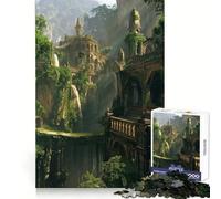 Puzzle "Antico castello nella giungla" per ragazzi, 1000 pezzi, stimola la mente, divertente e rilassante, con incastri a pressione, ideale come regalo stagionale (38x52cm)