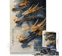 Puzzle antico di drago asiatico da 1000 pezzi per ragazzi, stimola la mente, crea un'atmosfera tranquilla, bordi uniformi, ideale per le vacanze (38x52cm)