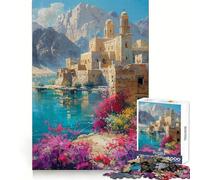 Puzzle "Antico monastero in riva al lago" da 1000 pezzi per ragazzi, stimolante e divertente, con bordi lisci, ideale come regalo di compleanno (38x52cm)