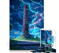 Puzzle "Antico obelisco sotto la tempesta" da 1000 pezzi,stimola la concentrazione,divertente,con tecnologia di taglio laser avanzata,ideale da portare in viaggio,un gioco per allenare la mente