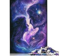 Puzzle antistress Coppia nella galassia, 100% cartone riciclato, per adulti e bambini, 1000 pezzi (75x50 cm).