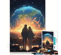 Puzzle apocalittico di coppia anime per adulti,1000 pezzi,gioco di memoria,montaggio sicuro e stabile,gioco significativo per costruire legami (38x52cm)