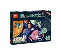 Puzzle applicati fluorescenti del sistema solare - brilla alla luce - 104 pezzi - dimensioni 5 x 5 cm NEW