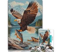 Puzzle "Aquila che cattura pesci" per adolescenti, puzzle da 1000 pezzi, modelli da assemblare, attività divertenti da fare a casa, regalo di compleanno, regali da viaggio, 50x75cm