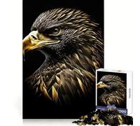 Puzzle "Aquila Nera Oro" da 1000 pezzi per adulti, gioco stimolante per la mente, per momenti di relax, arte nitida da collezione 50x75cm