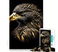 Puzzle "Aquila Nera Oro" da 1000 pezzi per adulti, gioco stimolante per la mente, per momenti di relax, arte nitida da collezione 50x75cm