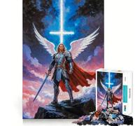 Puzzle "Arcangelo Michele Guerriero Angelico" con 1000 pezzi,divertente da giocare,senza sbavature,con tagli precisi,portatile e adatto ai viaggi (38x26cm)