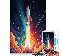 Puzzle arcobaleno a tema viaggio spaziale, 1000 pezzi, per ragazzi, stimola la memoria, facile da realizzare, con bordi puliti, sorpresa natalizia (38x52cm)