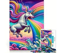 Puzzle arcobaleno con unicorno che vomita per adulti,1000 pezzi,gioco stimolante per la mente,dimensioni uniformi,pezzi precisi,ideale da portare in viaggio,regalo perfetto per allenare la mente
