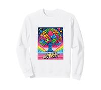 Puzzle Arcobaleno sull'albero di consapevolezza dell'autismo Embrace Diversity Felpa