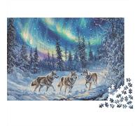 Puzzle Arctic Wolves Night Da 1000 Pezzi, Puzzle Adulti, Gioco Diabilità Impossibile Puzzle Arte Giochi Rilassamento E Intelligenza Regalo Per Amore E Amico 70x50cm/1000pcs