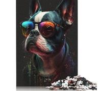 Puzzle Art Bulls Dogs da 1000 pezzi per adulti e adolescenti, regalo di Halloween per adolescenti, uomo e donna, 1000 pezzi (75x50 cm)