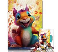 Puzzle Art Cute Squirrel da 1000 pezzi per adulti, difficile da completare ma divertente e umoristico gioco educativo per il compleanno (50x75cm)