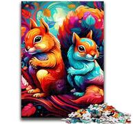 Puzzle Art Cute Squirrel per adolescenti da 1000 pezzi, per ammazzare il tempo durante le vacanze, con pezzi completamente interconnessi e di forma casuale (50x75cm)