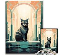 Puzzle Art Déco Cat Art da 1000 pezzi per adulti puzzle per adulti perfetti per adolescenti rompicapo per creare legami familiari e regalo fai da te per la casa 1000 pezzi (38x26 cm)