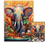 Puzzle Art Elephant da 1000 pezzi in cartone per adulti, rompicapo stimolante, giocattolo rilassante per adolescenti, 26X38CM/10,23x14,96 pollici