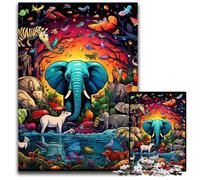 Puzzle Art Elephant da 1000 pezzi per adulti, in cartone, ideali per adolescenti e collezionisti, regalo da viaggio, attività per famiglie, 26X38CM/10,23x14,96 pollici.