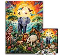Puzzle Art Elephant da 1000 pezzi per adulti, perfetti per riunioni di famiglia, compleanni, feste, 26X38CM/10,23x14,96 pollici.
