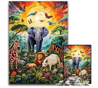 Puzzle Art Elephant da 1000 pezzi per adulti, perfetti per riunioni di famiglia, compleanni, feste, 50x75CM/19,68x29,52 pollici.
