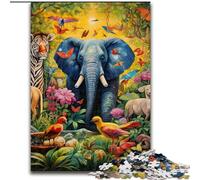 Puzzle Art Elephant da 1000 pezzi per adulti, puzzle in legno per adulti, rompicapo impegnativo per adolescenti, divertente serata di giochi in famiglia, 50x75cm