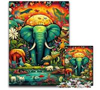 Puzzle Art Elephant da 1000 pezzi per adulti. Puzzle per adulti ideali per gli innamorati, Capodanno e San Valentino, 26X38CM/10,23x14,96 pollici.