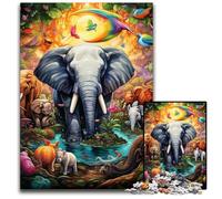 Puzzle Art Elephant da 1000 pezzi, puzzle difficili per adulti e adolescenti, serata di giochi in famiglia, idea regalo stimolante per la mente, 50x75CM/19,68x29,52 pollici.