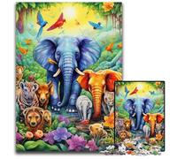 Puzzle Art Elephant da 1000 pezzi, puzzle impossibili per adulti, ideale per adolescenti e collezionisti, regalo da viaggio, attività per famiglie, 26X38CM/10,23x14,96 pollici.