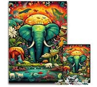 Puzzle Art Elephant per adulti, 1000 pezzi, regalo perfetto per familiari e amici, adatto dai 14 anni in su, 50x75CM/19,68x29,52 pollici.