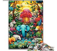 Puzzle Art Elephant per adulti, 1000 puzzle, gioco interattivo per famiglie, sfida mentale, giocattolo educativo, dimensioni 38x26cm