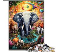 Puzzle Art Elephant per adulti, puzzle impossibili da 1000 pezzi per adulti, regalo perfetto per le feste, opera d'arte fai da te 50x75cm