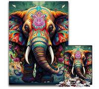 Puzzle Art Elephant per adulti, puzzle in legno da 1000 pezzi per adulti, rompicapo impegnativo per adolescenti, divertente serata di giochi in famiglia 50x75CM/19,68x29,52 pollici