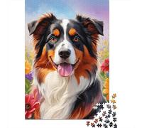 Puzzle Art Flowers Dogs 100% cartone riciclato Puzzle 100% cartone riciclato per bambino o bambina Regalo di Natale 1000 pezzi (38x26 cm)