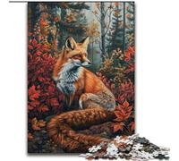 Puzzle Art Fox da 1000 pezzi, antistress per ammazzare il tempo durante le vacanze, con poster abbinato e foglio di quiz (50x75cm)