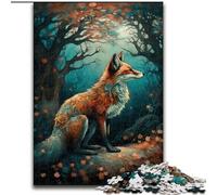 Puzzle Art Fox Under The Tree da 1000 pezzi per adulti e adolescenti, giocattoli educativi per l'apprendimento, giochi per famiglie, adatti per la decorazione della scrivania (26x38cm)