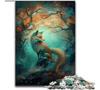 Puzzle Art Fox Under The Tree per adolescenti, 1000 pezzi, per ammazzare il tempo durante le vacanze, ogni pezzo è unico - Gioco stimolante e divertente per tutta la famiglia (50x75cm)