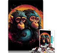 Puzzle Art Monkey da 1000 pezzi per adulti e adolescenti, gioco stimolante, ideale come regalo per tutta la famiglia, 38x26cm