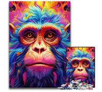Puzzle Art Monkey da 1000 pezzi, puzzle impossibili per adulti, decorazione colorata per la casa e gioco interattivo per famiglie, 26X38CM/10,23x14,96 pollici
