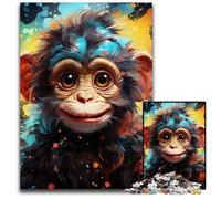 Puzzle Art Monkey per adulti 1000 puzzle impossibili per adulti Ideale come decorazione fai da te e come regalo rompicapo 26X38CM/10,23x14,96 pollici