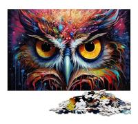 Puzzle Art Owl da 1000 pezzi per adulti, puzzle in legno per decorazioni per la casa, allenamento del cervello e regali per le feste, 50x75CM/19,68x29,52 pollici