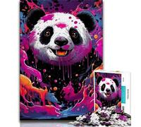 Puzzle Art Panda per adulti, puzzle da 1000 pezzi, difficile da completare ma divertente e umoristico, regalo di compleanno, regali, arte murale 38x26cm