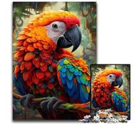 Puzzle Art Parrot da 1000 pezzi in cartone, decorazione fai da te, sfida per il cervello, per adulti, famiglia, regalo di Natale 26X38CM/10,23x14,96 pollici