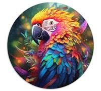 Puzzle Art Parrot da 1000 pezzi, puzzle rotondo da 1000 pezzi, perfetto per decorazioni per la casa, compleanni, feste e regali, 67,5x67,5 cm.