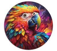 Puzzle Art Parrot da 1000 pezzi, regalo per adulti, puzzle rotondi da 1000 pezzi, sfida per la mente, attività educativa per adolescenti, 67,5x67,5 cm